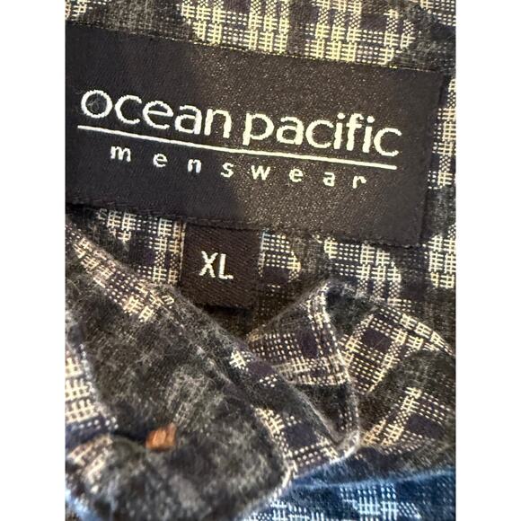 Vintage Ocean Pacific OP Shirt XL Abstract Print 100% Cotton Button Up - Picture 2 of 8